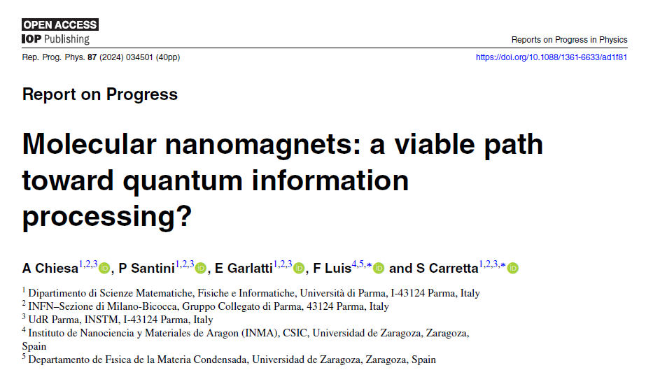 A new Report on Progress on QIP with molecular spins